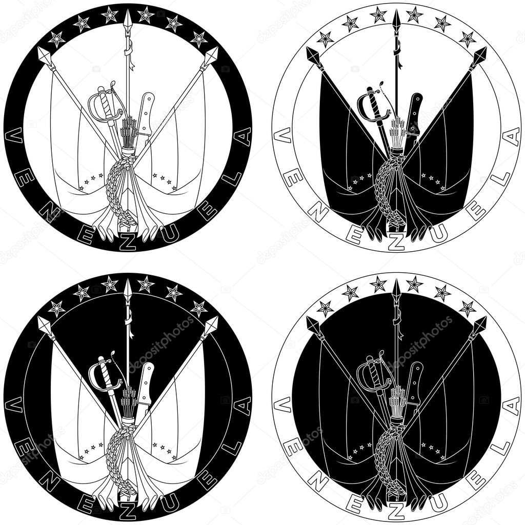 National symbol of Venezuelan, Logo with Flag of Venezuela and arms of independence