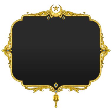 Viktorya Dönemi Dekorasyonlu Resim Çerçevesi, Çiçek, Bitki ve Elmas Dekorasyonu