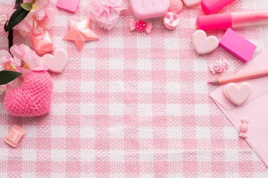 Kopya alanı için Sevgililer günü tatil kutlama arka plan, üstten görünüm üzerinde metin.