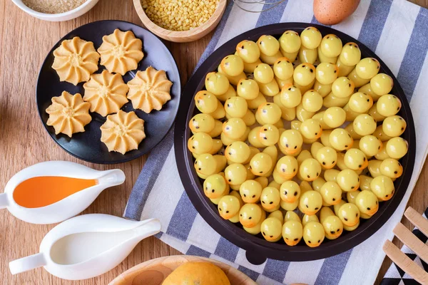 Deliciosas Frutas Imitación Frijoles Mungo Forma Fruta Pastel Casero Postre — Foto de Stock