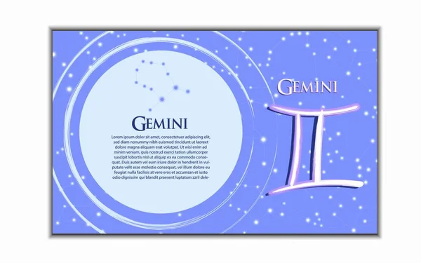 Bannière horizontale de 12 zodiaques. Illustration vectorielle de l'horoscope de la constellation. Modèle de carte postale, brochure, page, livret. — Image vectorielle