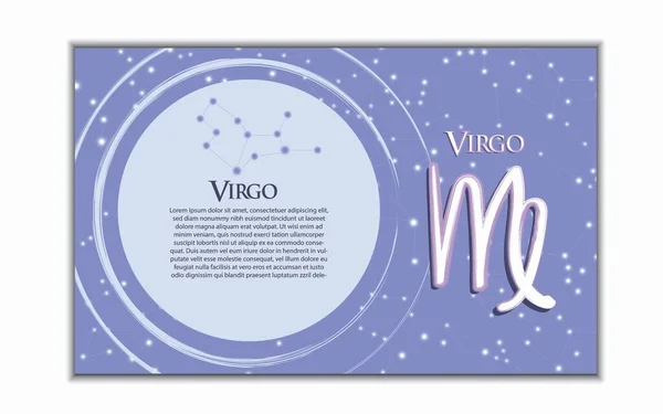 Horisontell fana av 12 zodiak. Vektorillustration av konstellationens horoskop. Mall för vykort, broschyr, sida, häfte. — Stock vektor