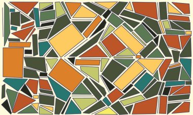 El çizimi soyut şablon motifi boyalı cam stilinde vektör içinde yapılır