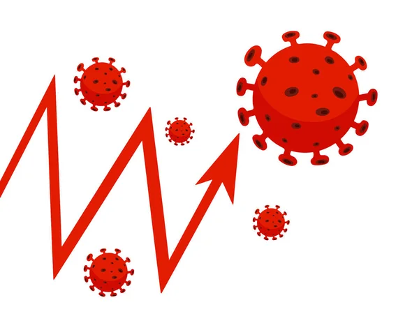 Coronavirus-Krankheit 2019 - nCoV Vector Illustration. Bewältigung der Schwierigkeiten — Stockvektor