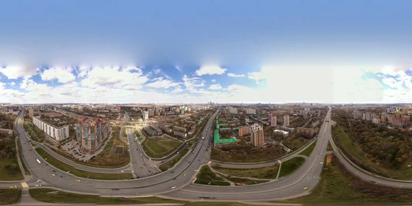 Panoramabilder Von Kreuzungen Und Autobahnen Die Von Einem Quadrocopter Befreit — Stockfoto