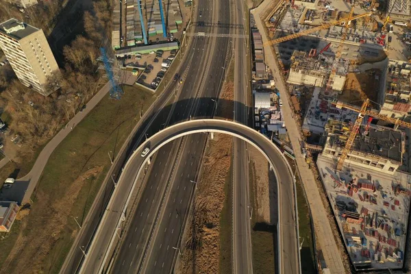 Křižovatky Dálnice Uvolněné Kvadrokoptéry — Stock fotografie