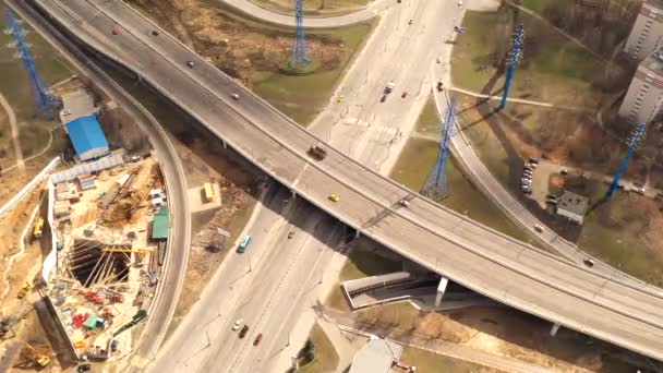 Panoramatický Výhled Činžovní Domy Blízkosti Základní Infrastruktury Velkého Města Odstraněného — Stock video