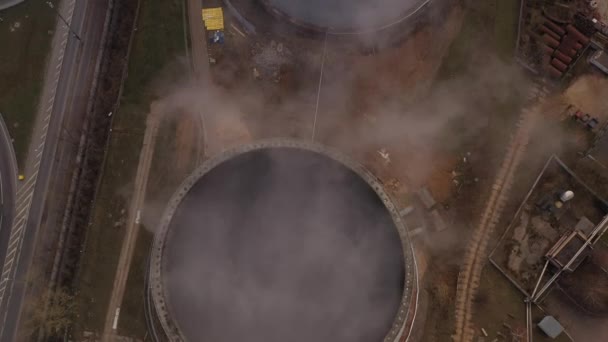 Panoramautsikt Över Industrin Med Rökskorstenar Storstad Filmad Från Drönare — Stockvideo
