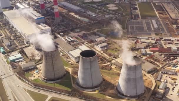 Vue Industrielle Panoramique Une Grande Ville Filmée Partir Drone — Video