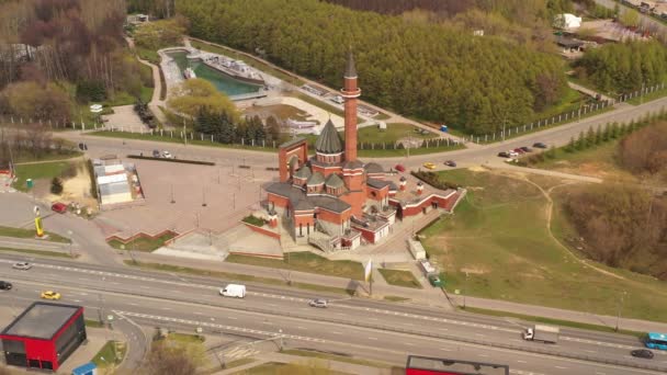 Panoramiczne Przemysłowe Widoki Duże Miasto Sfilmowane Drona — Wideo stockowe