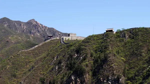Grande Muraille Chine Avec Tours Temples — Photo