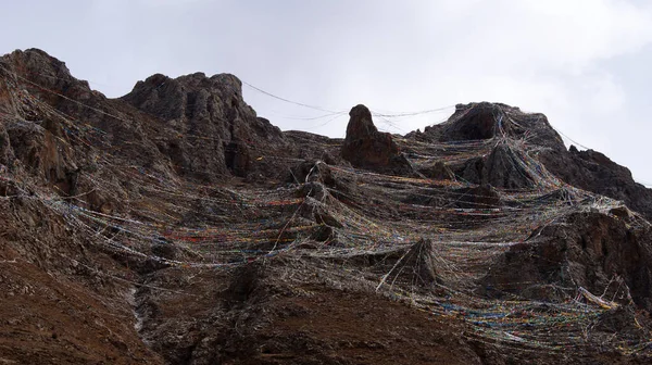 Antichi Templi Fortezze Alpine Buddiste Del Tibet — Foto Stock