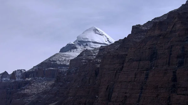 Oração Budista Encarnada Pedra Torno Monte Kailash Tibete — Fotografia de Stock