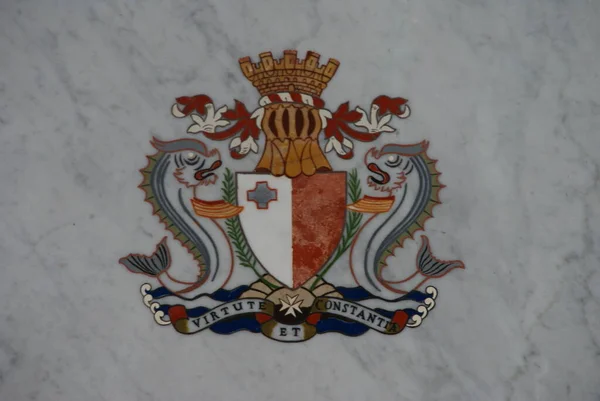 Decoratie Van Marmeren Vloeren Met Heraldische Emblemen — Stockfoto