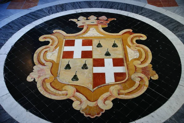 Dekorace Mramorových Podlah Heraldickými Znaky — Stock fotografie