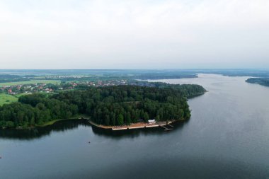 Gün batımında nehrin panoramik görüntüsü İHA 'dan alındı