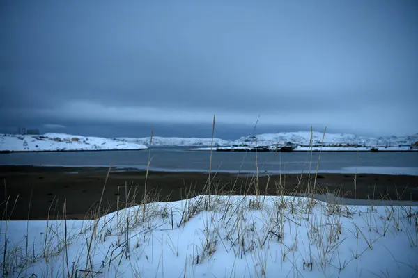 Cemitério Navios Perdidos Baía Inverno Ártico — Fotografia de Stock