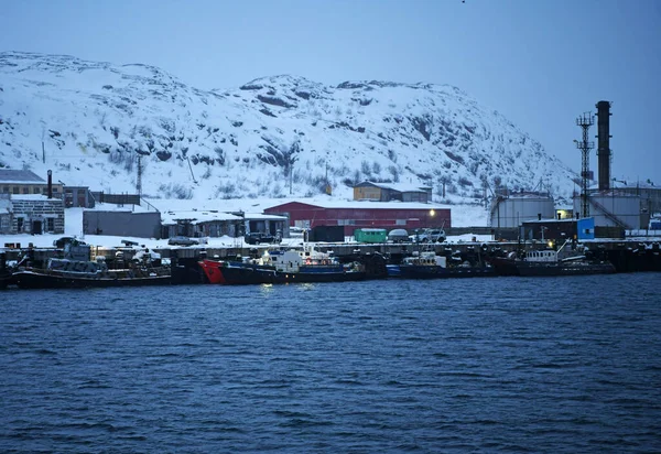 Brygga Nära Havet Polarnatt Arktis — Stockfoto