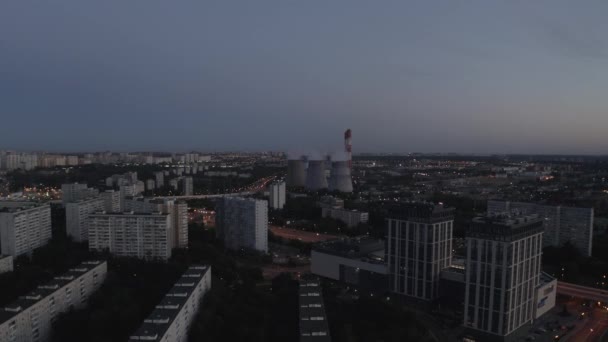Panoramautsikt Ved Solnedgang Filmet Fra Drone – stockvideo