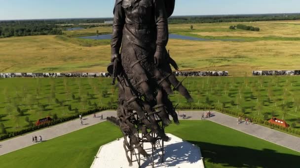 Een Monument Voor Overledene Soldaat Wiens Zwanen Lucht Gaan Opgedragen — Stockvideo