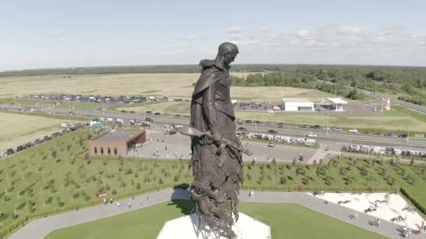 Monumento Soldado Falecido Cujos Cisnes Levam Para Céu Dedicado Aos — Vídeo de Stock