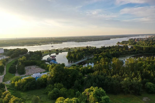 Панорамный Вид Старой Крепости Церкви Ранним Утром Рассвете Снятый Беспилотника — стоковое фото