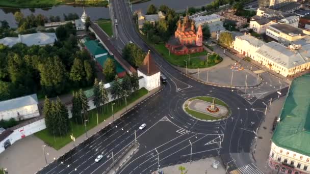 Panoramiczny Widok Miasto Starą Fortecą Świątyniami Filmowane Rano Drona — Wideo stockowe