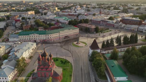 Panoramautsikt Över Staden Med Den Gamla Fästningen Och Tempel Filmas — Stockvideo