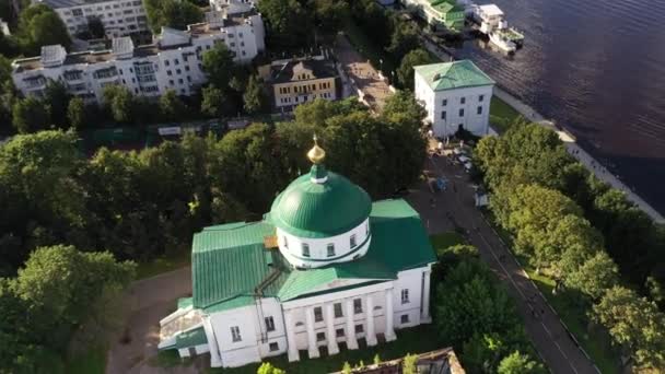 Panorámás Kilátás Nyílik Városra Régi Erőd Templomok Forgatott Reggel Egy — Stock videók