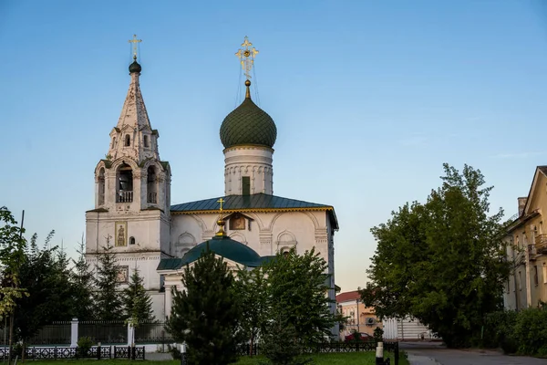 city views of the old Russian city with temples, houses and a river