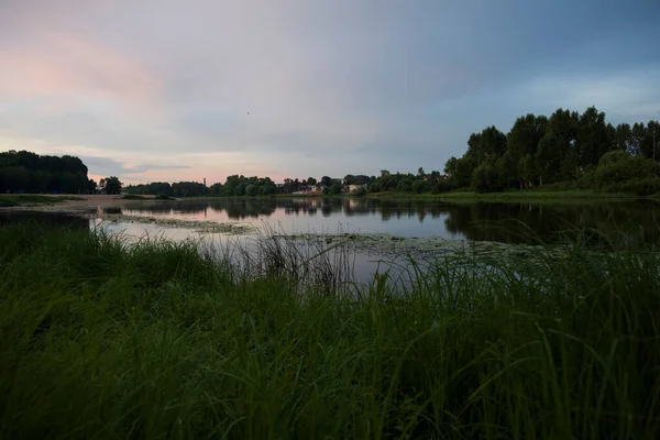 city views of the old Russian city with temples, houses and a river