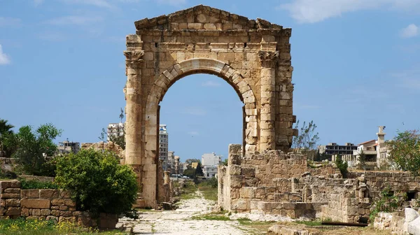 Ősi Épületek Romok Ősi Városokban Libanon Partjainál — Stock Fotó