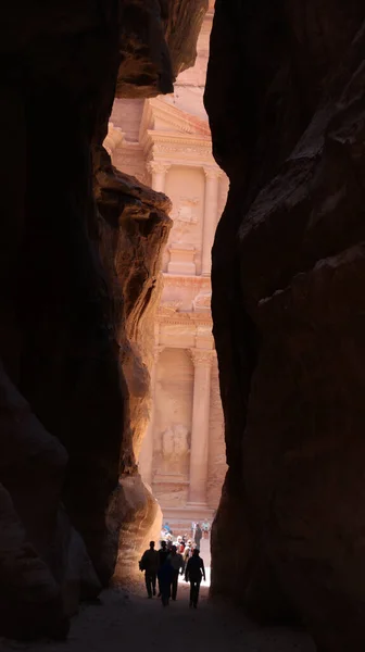 Urgamla Stenhuggna Byggnader Petra Södra Jordanien — Stockfoto