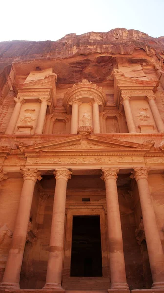 Древние Скальные Сооружения Петры Юге Иордании — стоковое фото