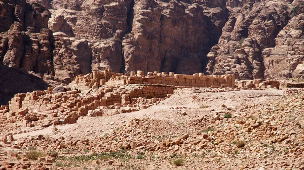 Древние Скальные Сооружения Петры Юге Иордании — стоковое фото