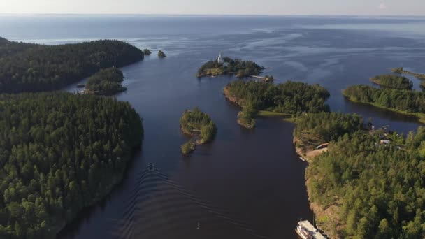 Uma Vista Panorâmica Antigo Mosteiro Ilha Das Skerries Igrejas Individuais — Vídeo de Stock