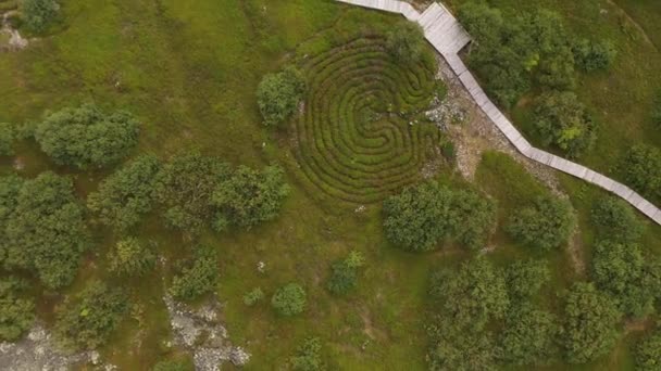 Antike Labyrinthe Auf Einer Einsamen Insel Weißen Meer Sommer Von — Stockvideo