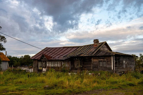 Paysage Île Nord Aube Sur Fond Maisons Anciennes — Photo