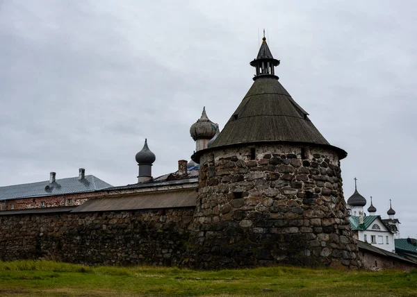 Pietra Bianca Antica Fortezza Mostro Sulle Isole Solovetsky Settentrionali — Foto Stock