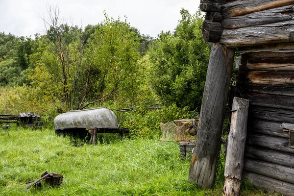 Landschap Met Rustieke Houten Huizen Van Een Zeer Oude Constructie — Stockfoto