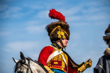 1812 Borodino Savaşı 'ndan sahnelerin yeniden canlandırılması