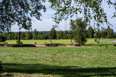 Borodino 'daki 1812 savaşının kahramanlarının anıtı.