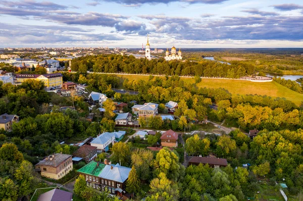 Une Vue Panoramique Sur Vieille Ville Avec Des Bâtiments Anciens — Photo