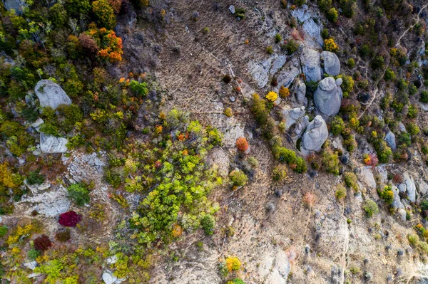 Красиві Гори Незвичайними Виступами Казками Фоні Неба Долини Зняті Дрону — стокове фото