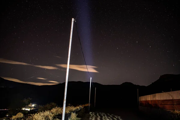 night landscape with mountains with stars