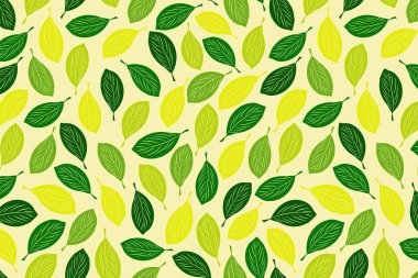 Parlak limon arka planında taze fesleğen taşıyıcı, pürüzsüz desen. Parmak izi tasarımı, duvar kağıdı, ambalaj kağıdı, kapak, menü için el çizimi karalama çizimi çizimi çizimi