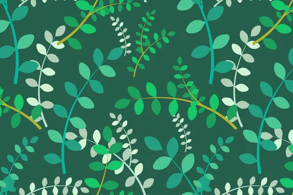 Finom Vektor Zökkenőmentes Mintázatot Hagy Kézzel Rajzolt Illusztráció Esőerdők Növények — Stock Vector
