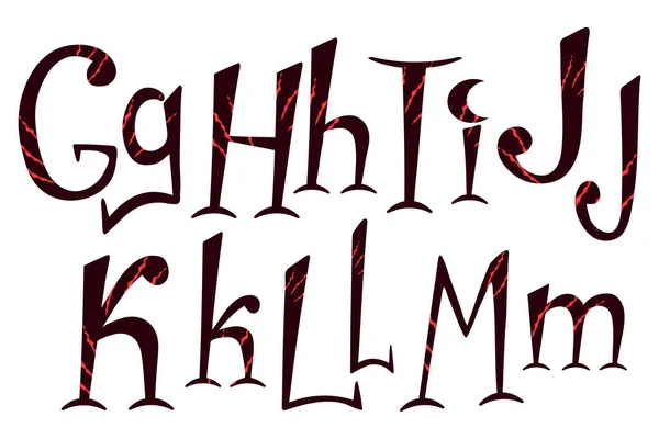 Alphabet Griffures Bêtes Lettrage Dessiné Main Pour Design Halloween Lettres — Image vectorielle