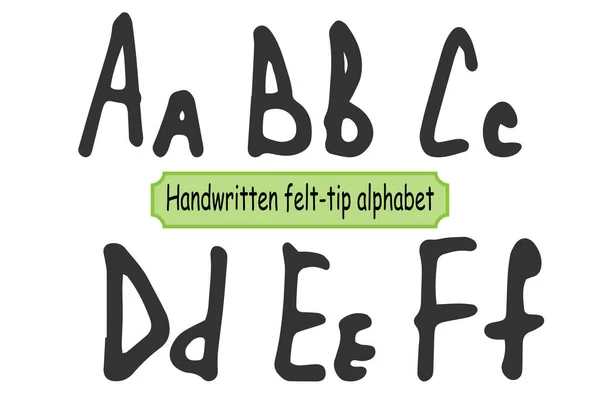 Alfabeto Manuscrito Para Design Impressão Diferente Latim Letras Maiúsculas Minúsculas — Vetor de Stock