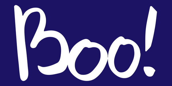 Boo halloween lettering. Felt tip pen handwritten phrase for different print design, logo, banner, poster, card, invitation